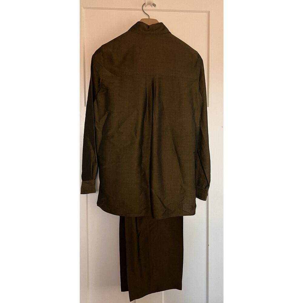 DON CASTER Green Black Suit Jacket Size 2 & Pants Size 4 Wool Blend Vintage - Picture 2 of 12